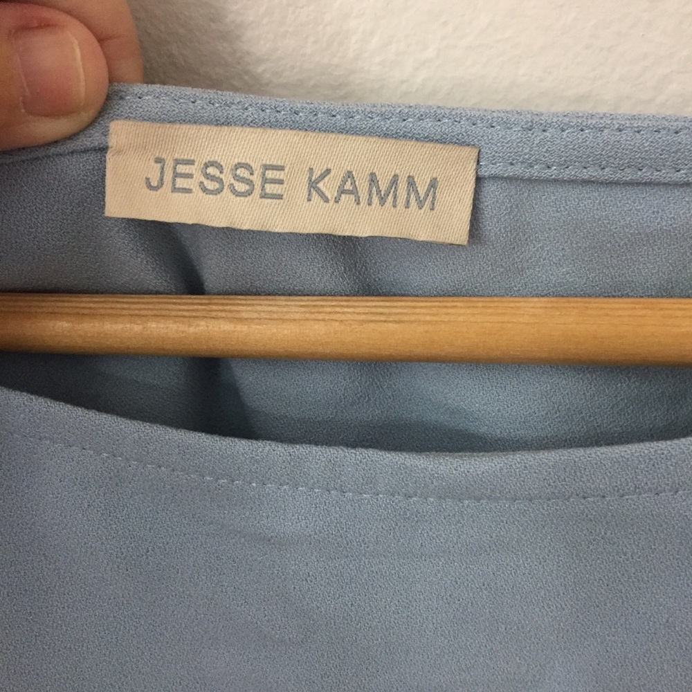 JESSE KAMM Size Medium Large Blue Blouse - Picture 2 of 5